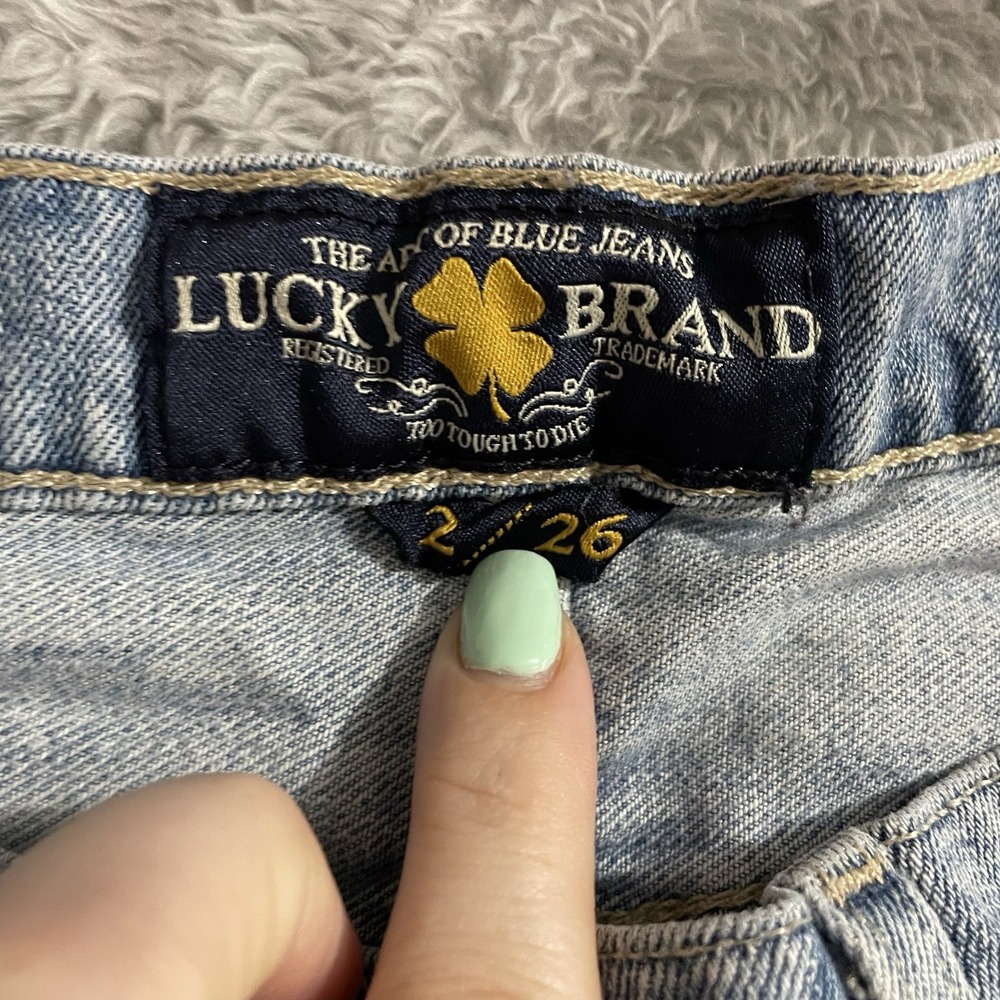 Lucky‎ Brand Jeans Womens Size 2/26 Sienna Slim Boyfriend Blue Denim Distressed - Picture 2 of 10